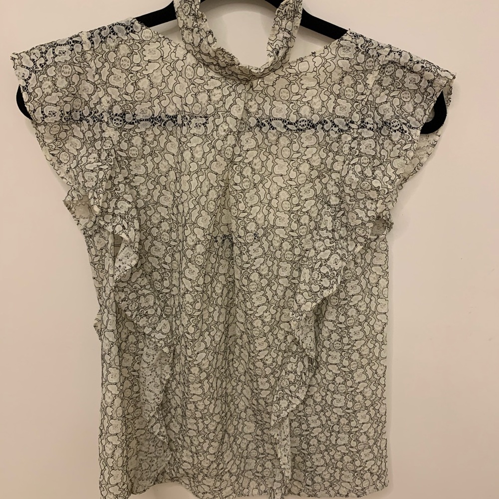 Beautiful Woven Lace Ruffled Top